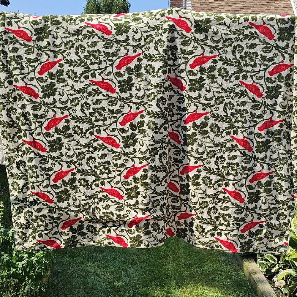 Storehouse Bird Floral Blanket Throw